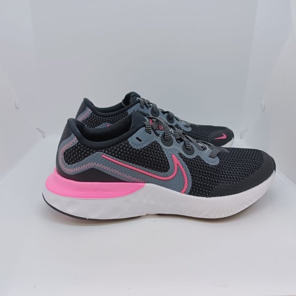 Nike 6y Youth / WOMEN'S 8 RENEW RUN SHOES Black/ Pink White CT1430 092 running - Picture 3 of 7